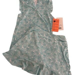 Gottex teal and White Shell-Print golf skort and top